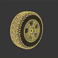Car Off Road Tire With Deep Tread And Black Shiny Alloy Wheel