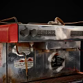 Vintage Red Kitchen Espresso Machine Home Appliance with Metal Rack and Spoon