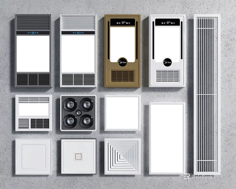 Different Air Vent Designs With Modern Styles And Various Color Options 3d model