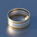 Gold and Silver Bracelet Jewelry 3d model