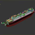 Detailed Oil Tanker Model With Green Deck White Hull And Red Bottom
