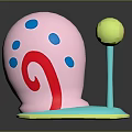 Colorful Pink Snail Shaped Commercial Equipment With Blue Spots Green Eyes And Red Spiral Pattern