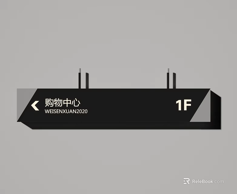 Modern Commercial Signage for Shopping Mall With 1F Directional Indicator and Identifier 3d model 
