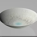 Modern Home Furniture Decorative Bowl With White Ceramic Pattern And Blue Center Design