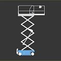 Blue Mobile Scissor Lift Equipment With White Guardrails And Wheels