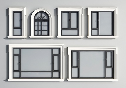 windows european-style windows arched windows casement windows floor-to-ceiling windows round windows 3d model