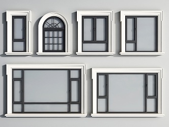 windows european-style windows arched windows casement windows floor-to-ceiling windows round windows 3d model