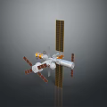 Detailed Space Station Model With Solar Panels And Structural Antenna Modules 3d model