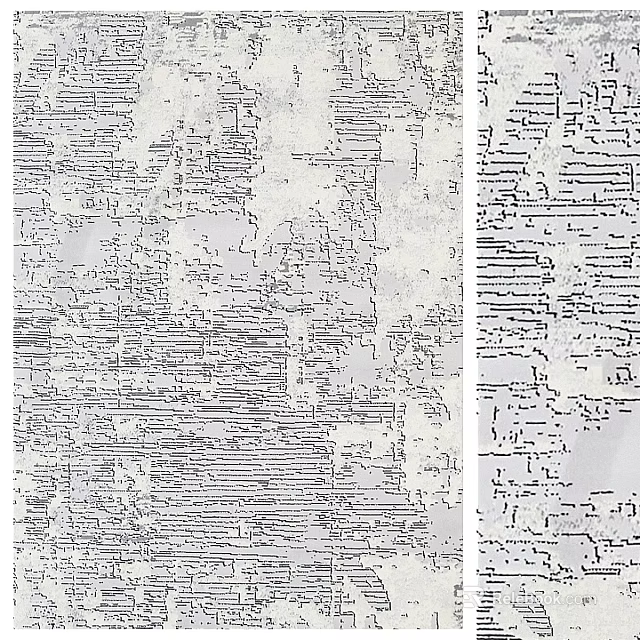 Modern Square Area Rug With Abstract Geometric Patterns And Textured Design 3d model