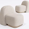 Comfortable Stylish Single Sofa Beige Upholstered Modern Luxury With Metal Gold Base