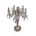 Silver Decorative Table Lamp With Multiple Arms And Ornate Pendant Design