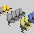 Modern Public Chairs With Yellow Gray Blue Colors And Armrest Design For Public Spaces