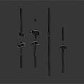 Black Metal Mechanical Components With Various Shapes And Structural Parts