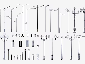 Modern lamp combination street lamp landscape lamp 3d model