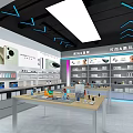 Modern Digital Store Interior With Audio Products Brand Sections And Display Shelves
