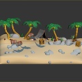 Holiday Paradise Holiday Island Holiday Island Island Island Holiday Resort Coconut Tree Cartoon Coconut Tree 3d model