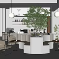 Modern Bubble Tea Shop Interior Design With Counter Green Plants And Seating Area