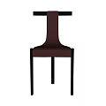 Modern Brown Leather Leisure Chair With High Back Design And Black Slim Legs