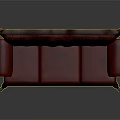 Classic Vintage Sofa Featuring Red Tufted Upholstery Carved Wooden Frame And Ornate Legs