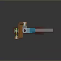 Mechanical Character Structure Featuring Multicolored Parts And Metal Rod Components Design