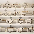 Modern Minimalist Dressing Tables Furniture With Mirrors Drawers Stools And Plants