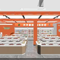 Fresh Fruit Store Interior Design With Display Counters Shelves And Bright Lighting 3d model