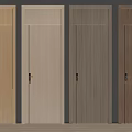 Various Wood Toned Hinged Doors With Simple Design For Home Interior 3d model