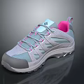 Comfortable Gray And Pink Sports Shoes With Breathable Mesh Non Slip Sole For Daily Use