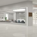 Modern Beauty Salon Interior With Glass Facade Sofa Plants And Product Shelves