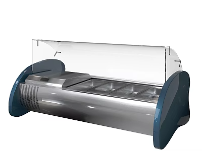 Display Showcase Shelf With Curved Design Transparent Glass Cover And Metal Frame Structure 3d model