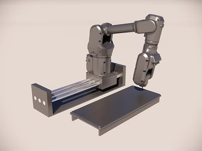 Movable mechanical arm 5 degrees of freedom mechanical arm 3d model