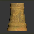 Golden Thimble Sculpture Carving With Intricate Engraved Patterns And Shiny Surface