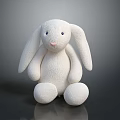 White Rabbit Stuffed Toy With Long Ears Soft Plush And Cute Design 3d model
