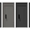 Modern Security Doors With Various Colors Black Handles And Panel Designs 3d model