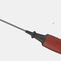 Professional Hardware Tool Screwdriver With Red Handle And Sharp Metal Tip 3d model
