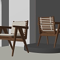 Middle Ancient Dining Chair Single Chair Leisure Chair 3d model