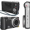 LUMIX Black Silver Digital Camera With 12x Optical Zoom HD Feature And Remote Controller 3d model