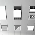Ceiling Light Panels And Ventilation Grilles Installation Design Details 3d model