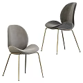 Modern Gray Velvet Single Chair Design With Gold Metal Legs And Comfortable Seat