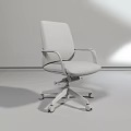 Black Leather Office Chair With Metal Armrests And Five Star Caster Base