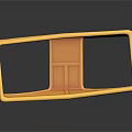 Yellow Rectangular Component With Red Accents And Decorative Edges Design
