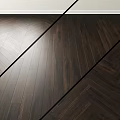 Elegant Dark Wooden Flooring Herringbone Pattern And Straight Lay Design 3d model