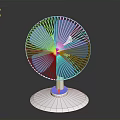 Modern Desktop Electric Fan With White Base And Blue Blades Design