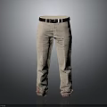 Beige Bloodstained Pants With Distressed Design For Fashionable Costume Look