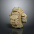 Beige Backpack With Multiple Pockets Adjustable Straps And Durable Material For Outdoor Use 3d model