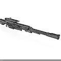 Sniper Rifle Weapon With Telescopic Sight Long Barrel And Metallic Detailed Design
