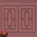 Clean White Wainscoting Wall Featuring Symmetrical Panel Design And Simple Decor 3d model