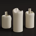 White Decorative Candles With Unique Shapes For Home Ambient Lighting 3d model