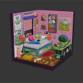 Colorful Kids' Room Interior Design With Bed Bookshelf Toys And Wall Decor