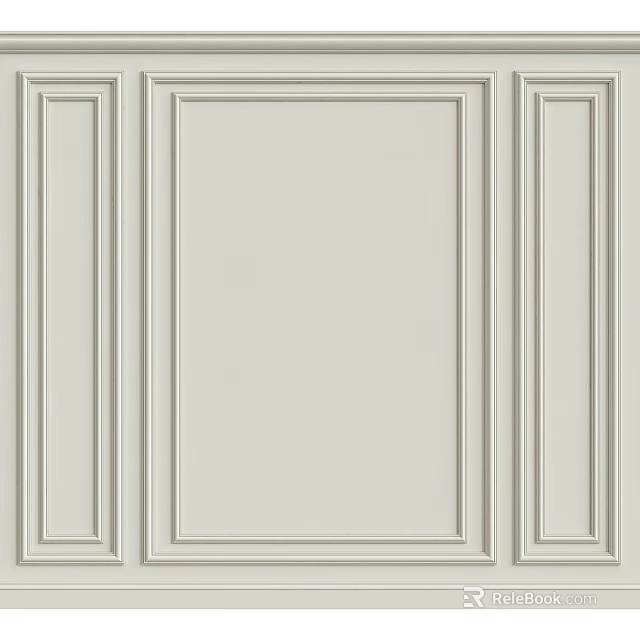 Simple Modern Wainscoting Panel Design For Interior Wall Decoration 3d model 